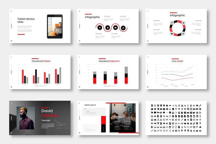 红色主题商务企业品牌宣传推广Keynote模板 - PPT派
