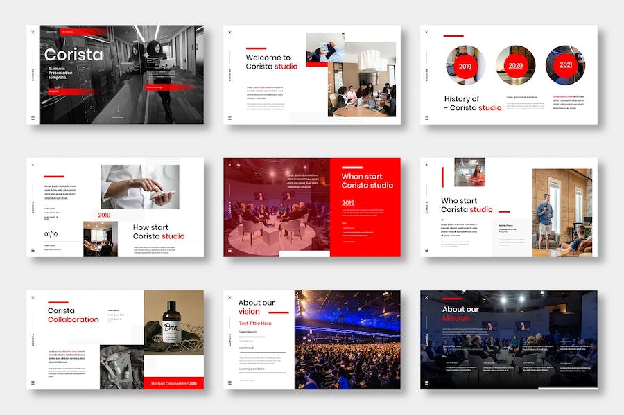 红色主题商务企业品牌宣传推广Keynote模板 - PPT派