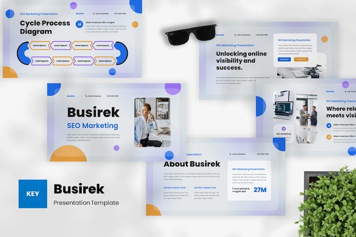 SEO搜索营销策略讲述Keynote模板 - PPT派