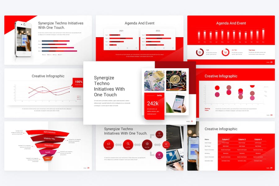 Touchtech-red-startup-technology-keynote-template - PPT派