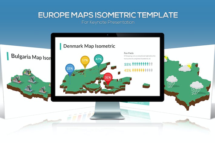 欧洲国家特色及3D立体地图展示keynote模板- PPT派