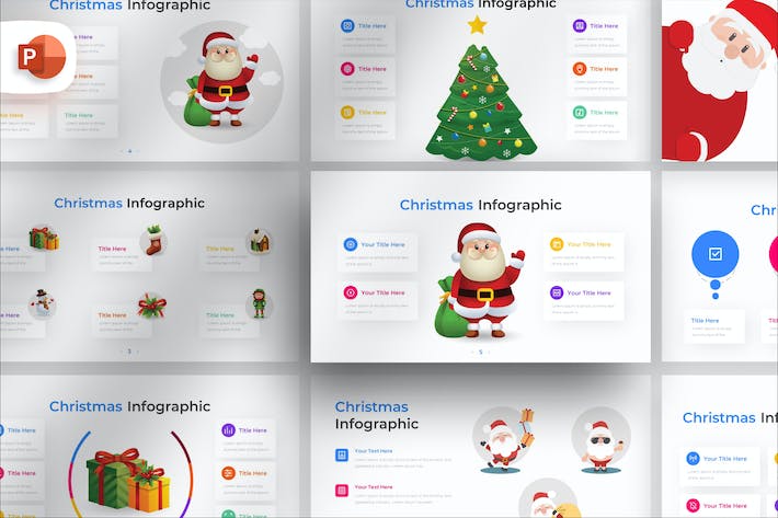 圣诞节信息图表数据可视化展示PPT模板 - PPT派