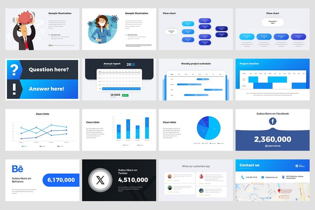 高级商务汇报信息图表Keynote模板 - PPT派