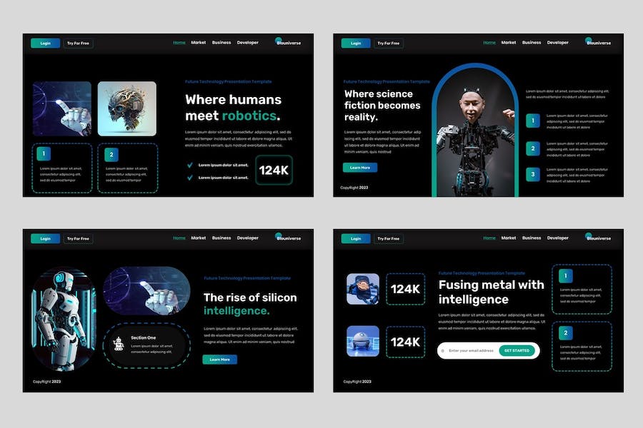 专业人工智能AI技术分析PPT模板 - PPT派