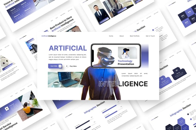 人工智能技术科技创新方案PPT模板 - PPT派