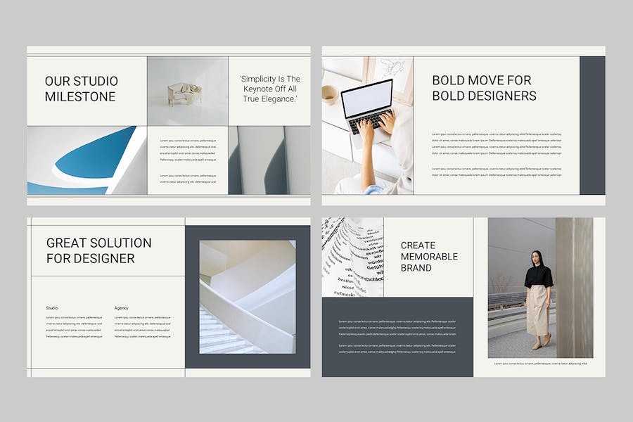 创意设计工作室作品展示Keynote模板 - PPT派