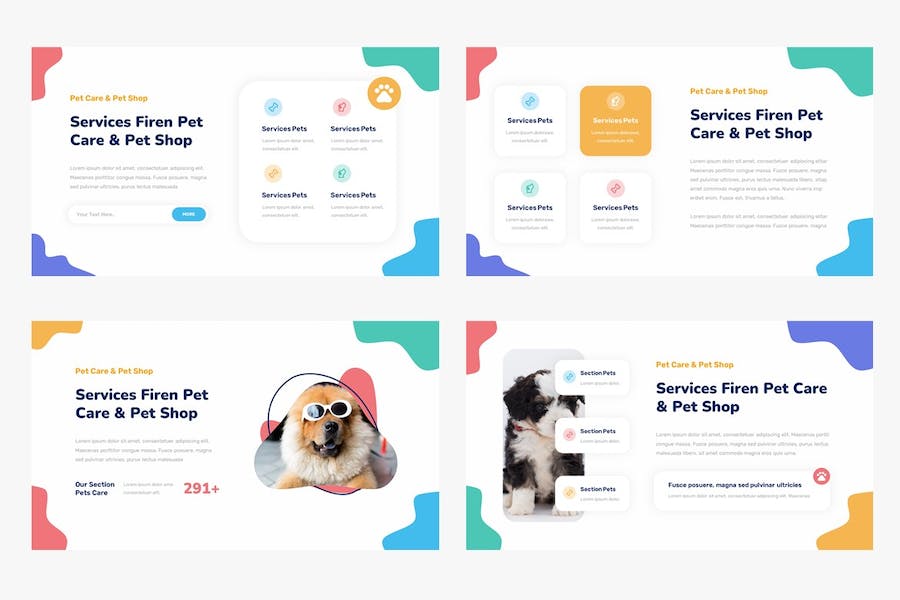 宠物护理宠物商店推介PPT模板 - PPT派