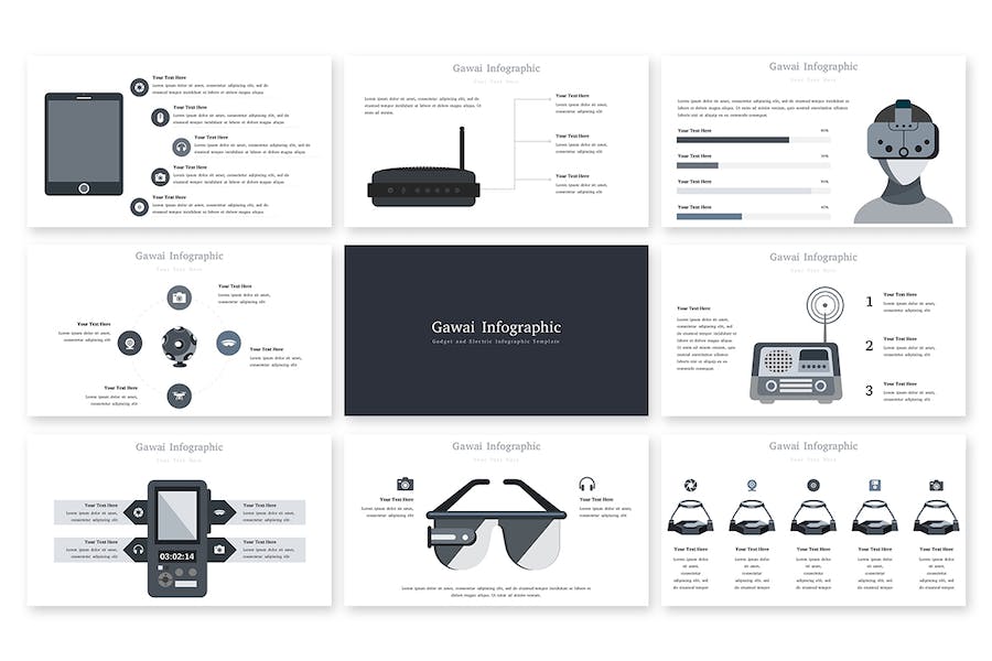极简风格数据分析信息图Keynote模板 - PPT派