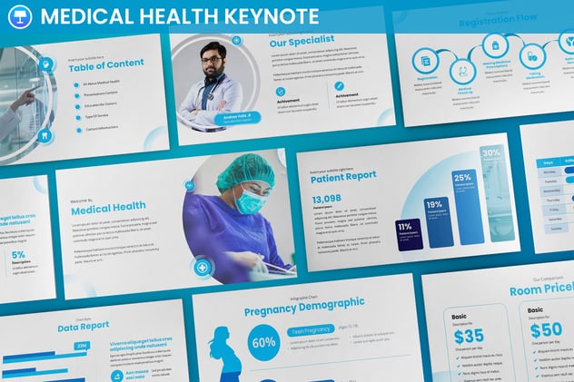 医疗健康行业知识宣传Keynote模板 - PPT派