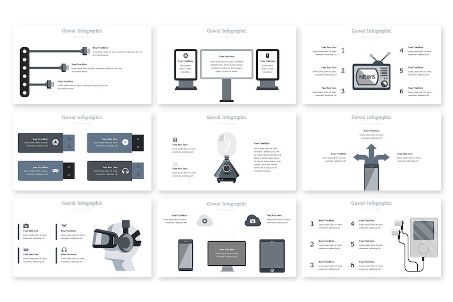 极简风格数据分析信息图Keynote模板 - PPT派