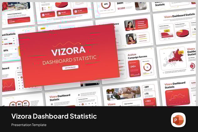 仪表板统计数据展示PPT模板 - PPT派