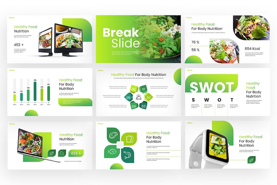 绿色健康生活方式品牌宣传Keynote模板 - PPT派