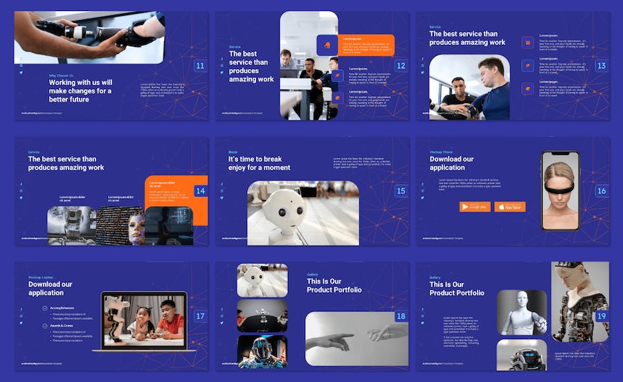 人工智能技术应用发展趋势展示Keynote模板 - PPT派