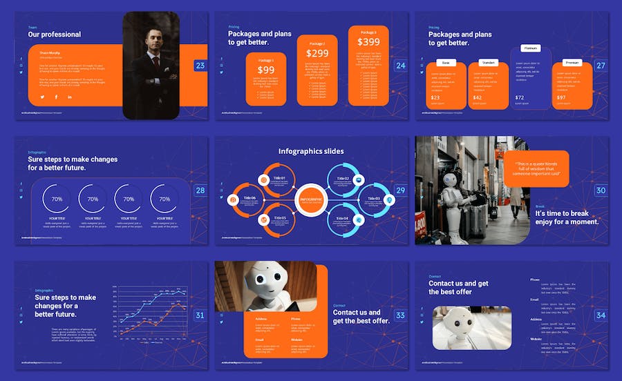 人工智能技术应用发展趋势展示Keynote模板 - PPT派