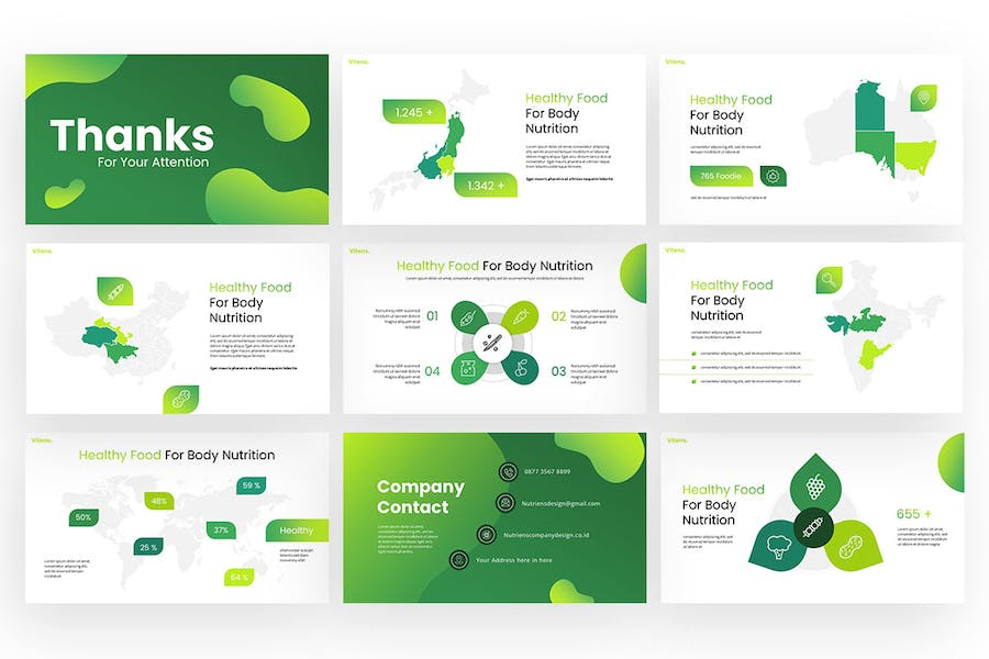 绿色健康生活方式品牌宣传Keynote模板 - PPT派