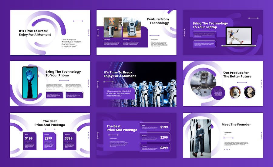 人工智能技术应用解决方案PPT模板 - PPT派