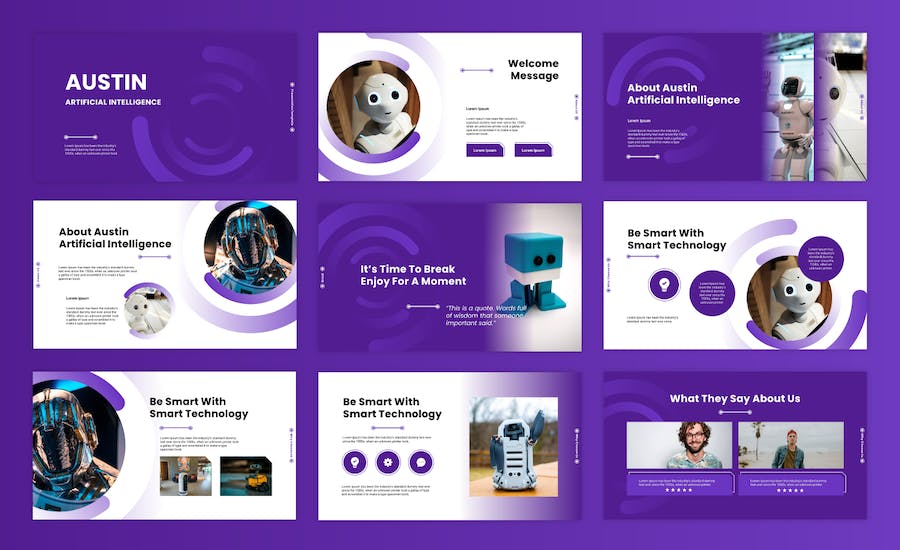 人工智能技术应用解决方案PPT模板 - PPT派