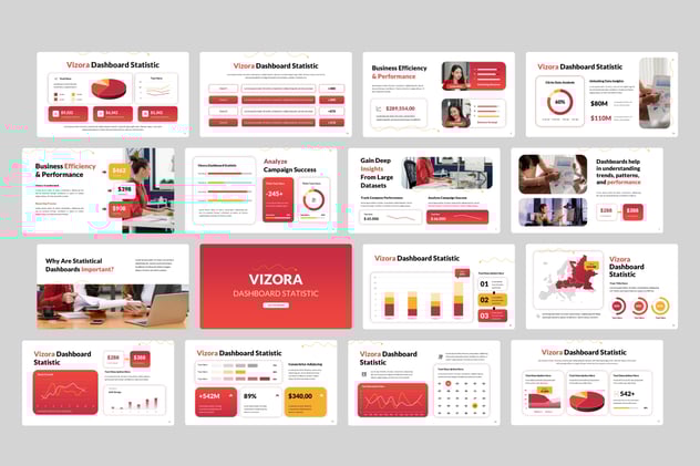 仪表板统计数据展示PPT模板 - PPT派