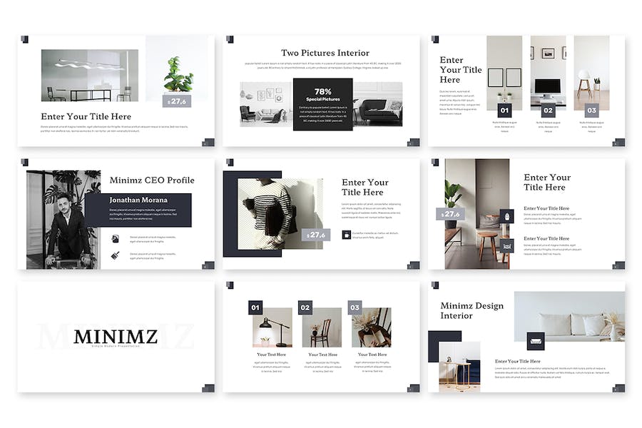 极简商务设计演讲方案PPT模板 - PPT派