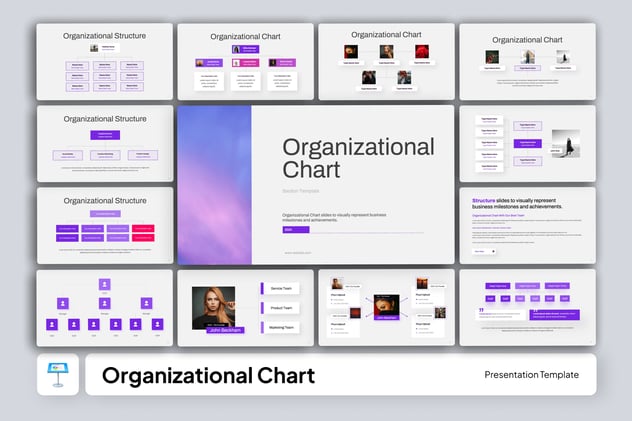 组织结构图企业管理体系Keynote模板 - PPT派