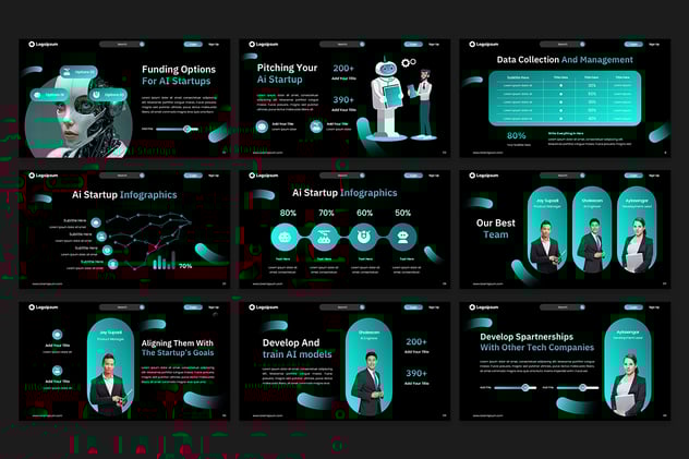 人工智能初创科技企业创业融资Keynote模板 - PPT派