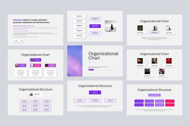 组织结构图企业管理体系Keynote模板 - PPT派