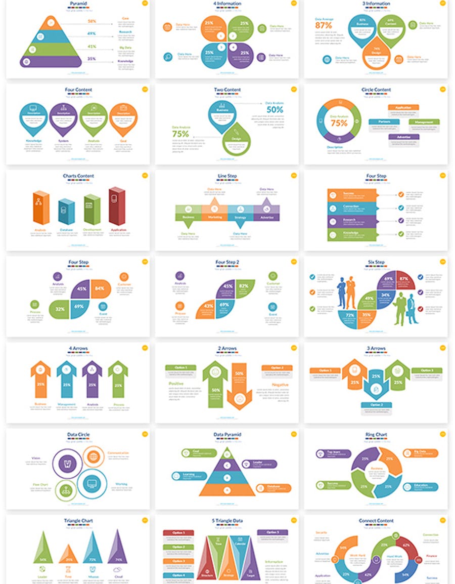 创意彩色信息图形PPT模板 - PPT派