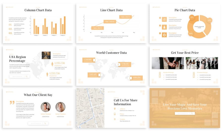 婚礼策划服务方案展示PPT模板 - PPT派