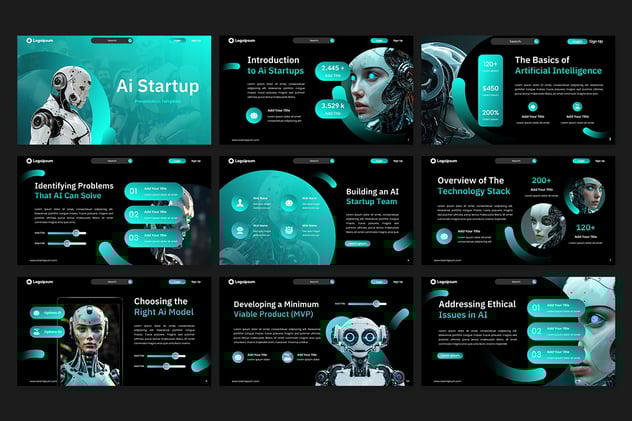 人工智能初创科技企业创业融资Keynote模板 - PPT派