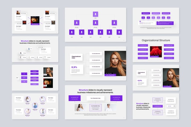 组织结构图企业管理体系Keynote模板 - PPT派