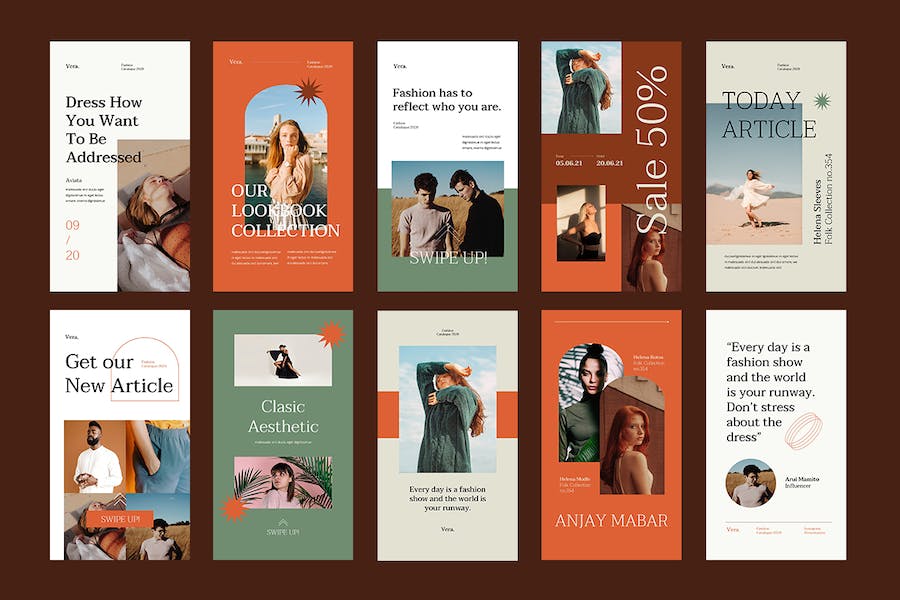 高级Instagram社交媒体故事Keynote模板 - PPT派