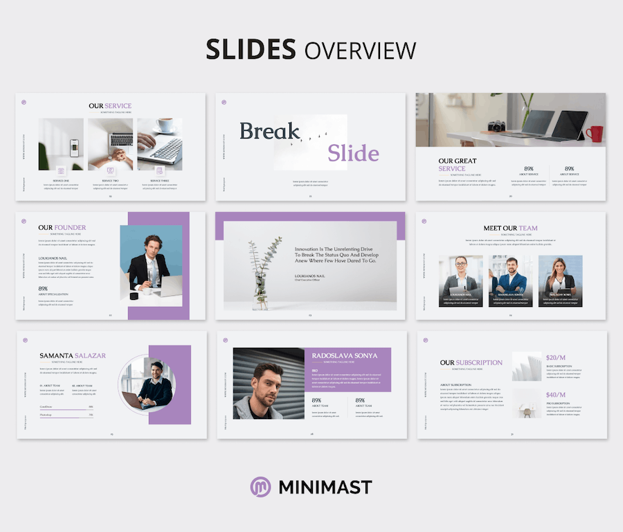 极简多用途商务汇报PPT模板 - PPT派