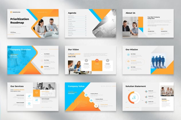 优先顺序路线图规划PPT模板 - PPT派