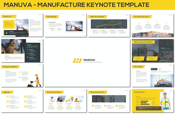 制造业工厂生产流程介绍Keynote模板 - PPT派