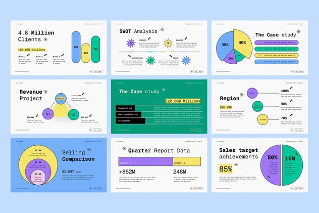人口统计图表信息展示PPT模板 - PPT派