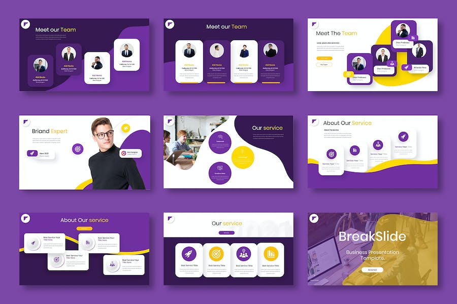 紫色品牌商务企业市场营销推广Keynote模板 - PPT派