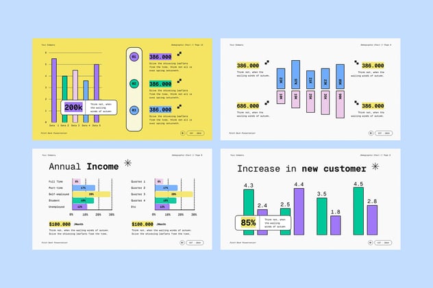 人口统计图表信息展示PPT模板 - PPT派