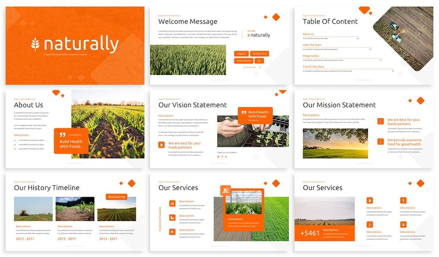 天然有机农业食品品牌推介产品营销展示Keynote模板 - PPT派