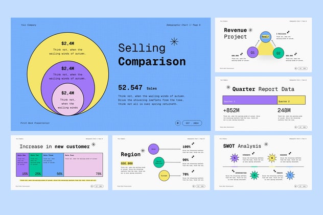 人口统计图表信息展示PPT模板 - PPT派