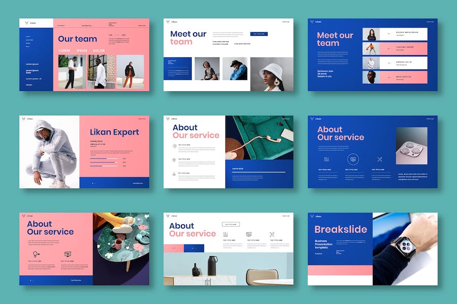 时尚商务企业品牌展示PPT模板 - PPT派