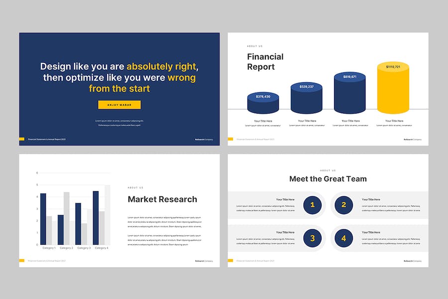 企业年度报告财务分析Keynote模板 - PPT派