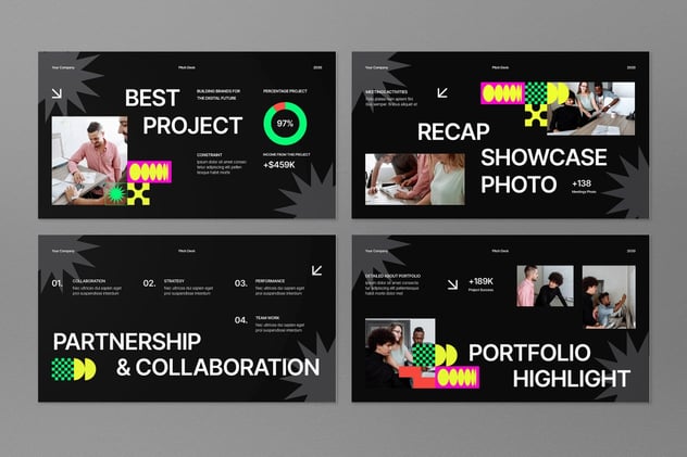 黑色创意数字平台推广营销讲述展示PPT模板 - PPT派