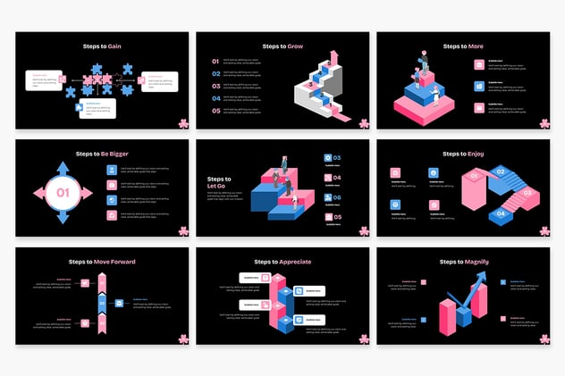 步骤流程信息图形模板展示Keynote模板 - PPT派