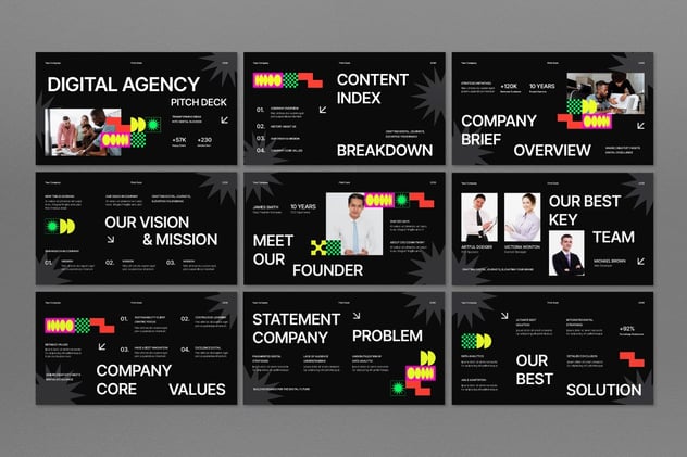 黑色创意数字平台推广营销讲述展示PPT模板 - PPT派