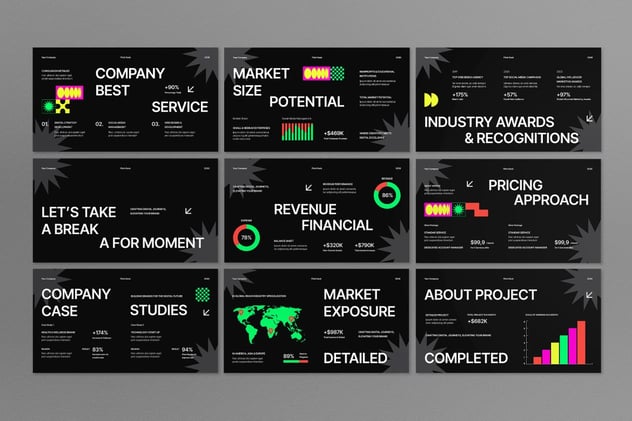 黑色创意数字平台推广营销讲述展示PPT模板 - PPT派