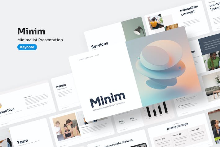 极简设计风格创意展示Keynote模板 - PPT派