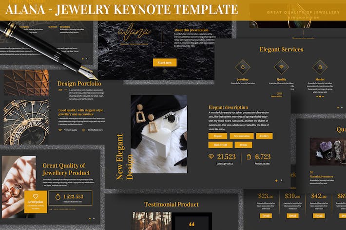 珠宝首饰品牌推广展示Keynote模板 - PPT派