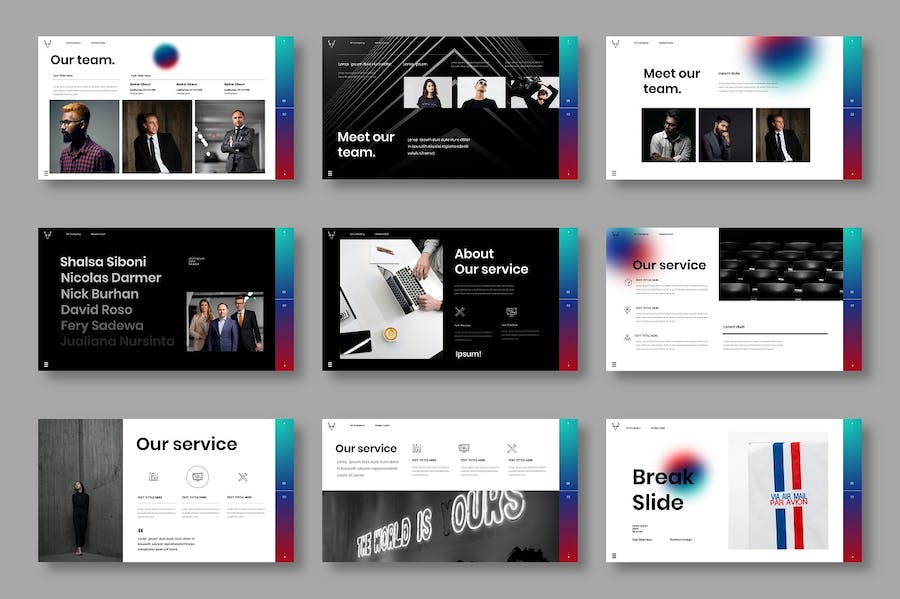 多彩图片拼贴商务宣传Keynote模板 - PPT派