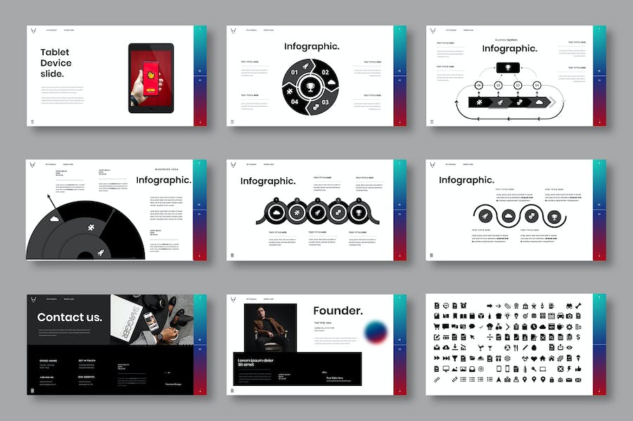 多彩图片拼贴商务宣传Keynote模板 - PPT派