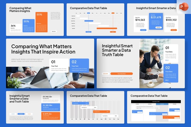 数据对比分析市场研究PPT模板 - PPT派
